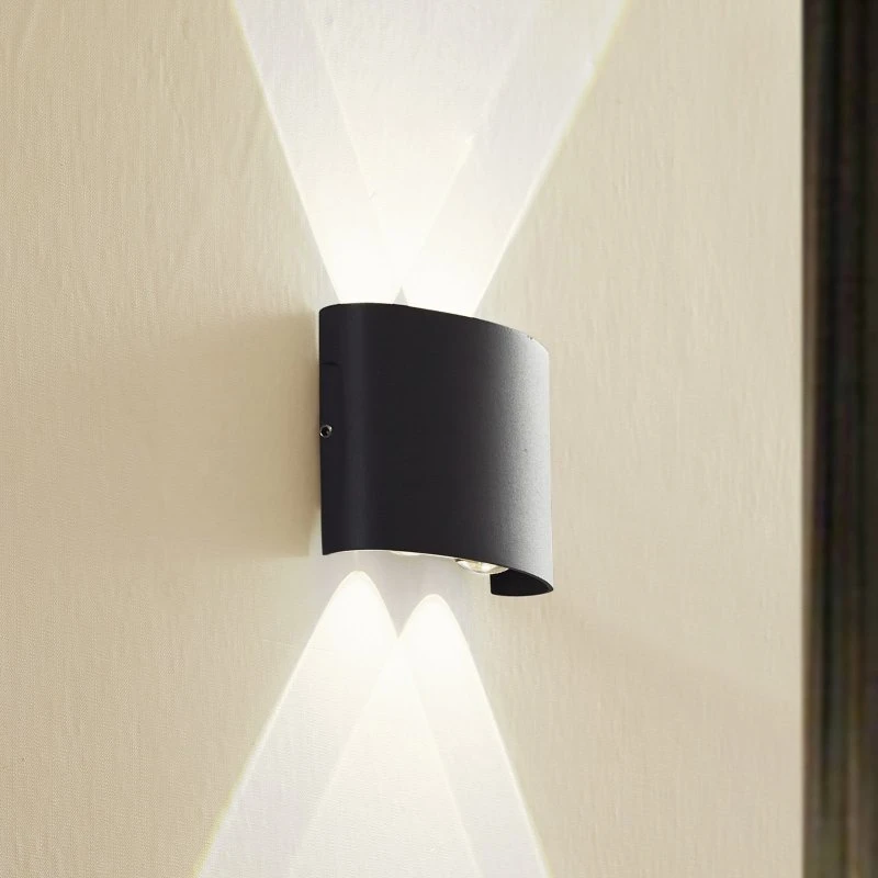 Lindby Aplique LED Ithan de 2 luces, Antracita, 12 cm