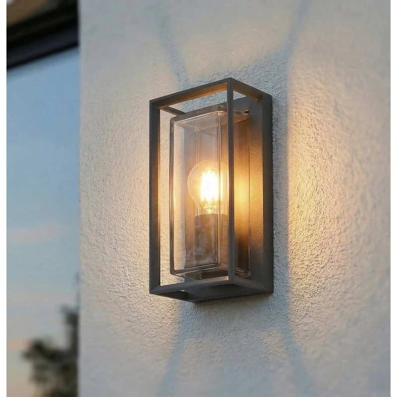 Arcchio Ismera Aplique de Exterior con Sensor, 25 cm, Antracita