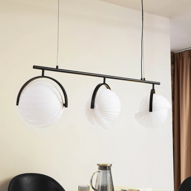 Lucande Lámpara Colgante Helva Blanca, 3 Luces, 108 cm, Giratoria