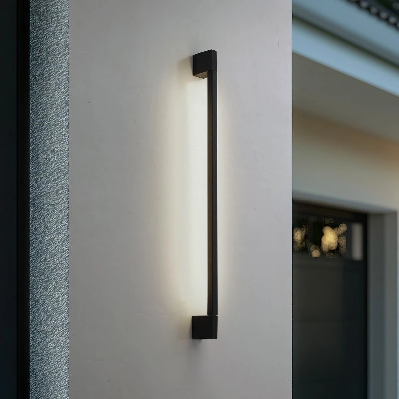 Aplique de pared LED Lindby Neano, 90 cm, Negro, IP54
