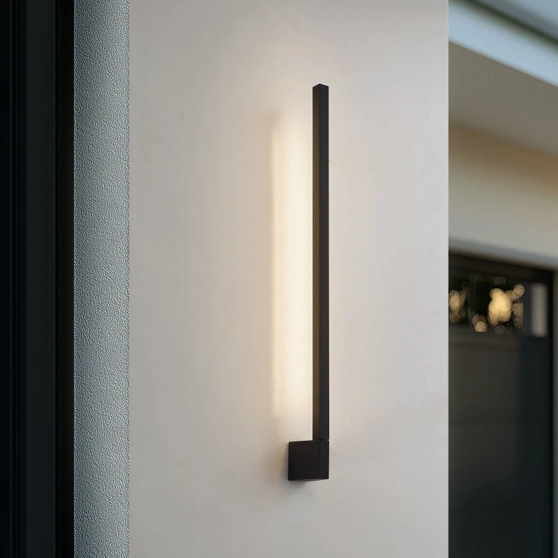Aplique de pared LED Lindby Neano, 80 cm, Negro, IP54