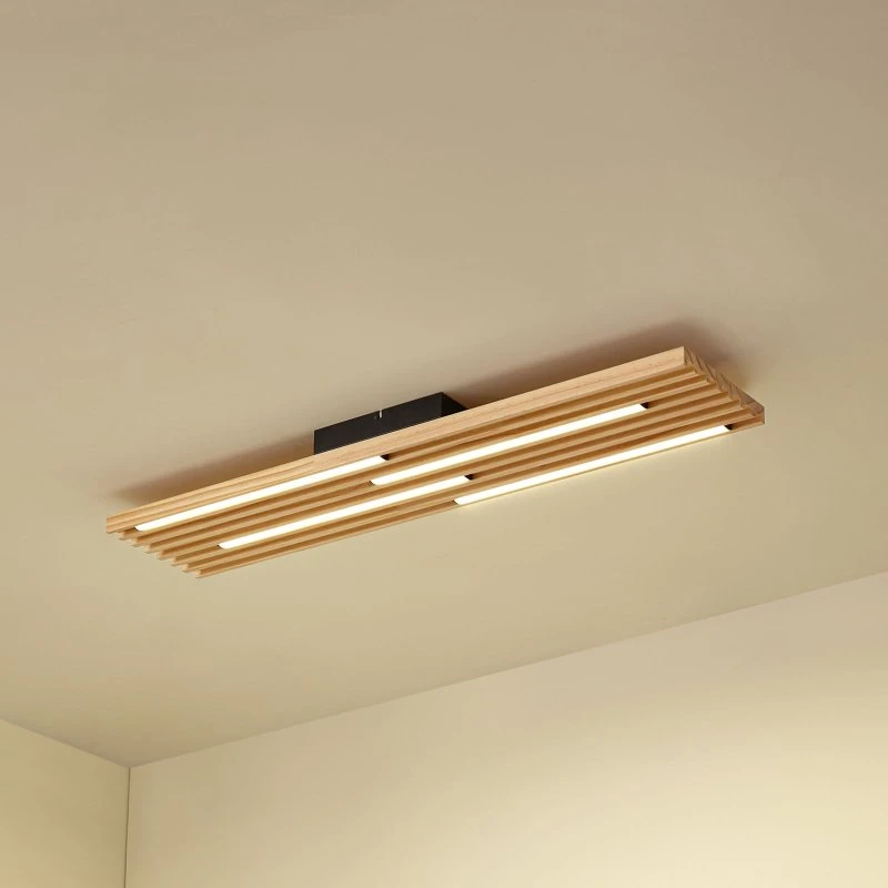 Lindby Lámpara LED de Techo Madero de Madera de Pino - 90x20 cm