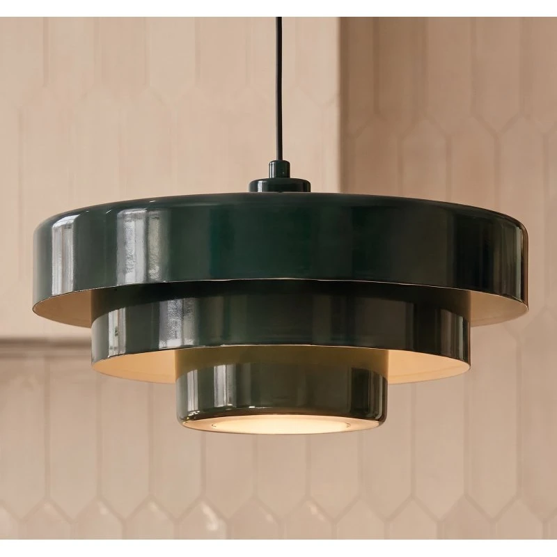Lindby Lámpara colgante Tivra Verde Brillante Ø 35 cm