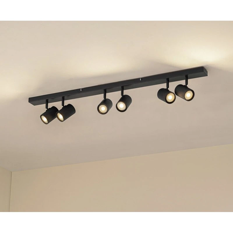 Lindby Kardis Downlight de 6 luces, gris oscuro, GU10