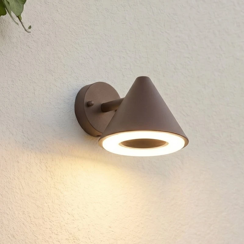 Aplique LED Exterior Lindby Soran, Marrón, IP44