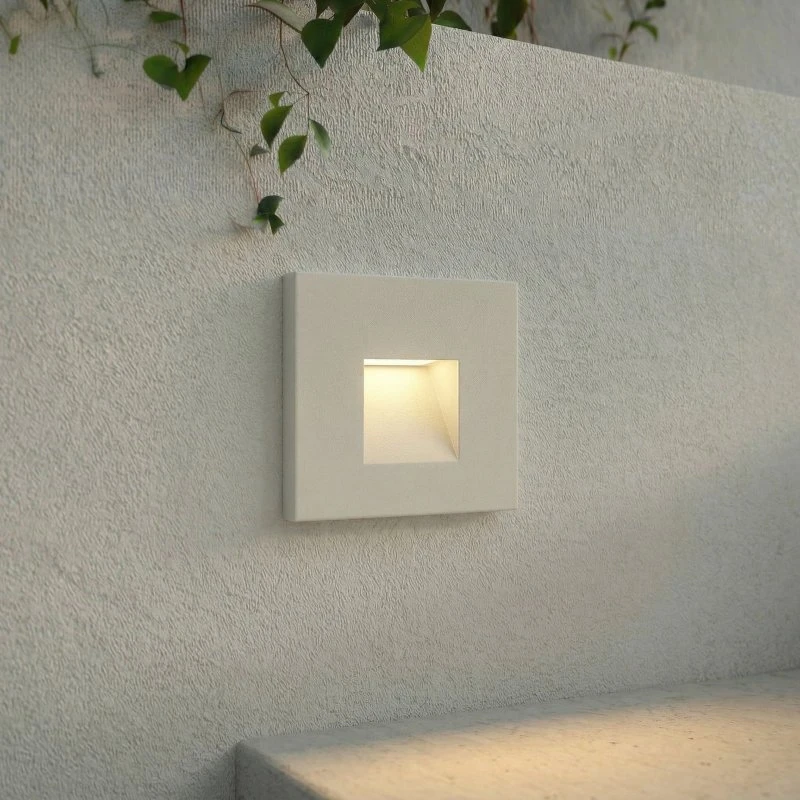 Lámpara de pared LED Alune Lindby - Blanca, IP65, 8x8 cm