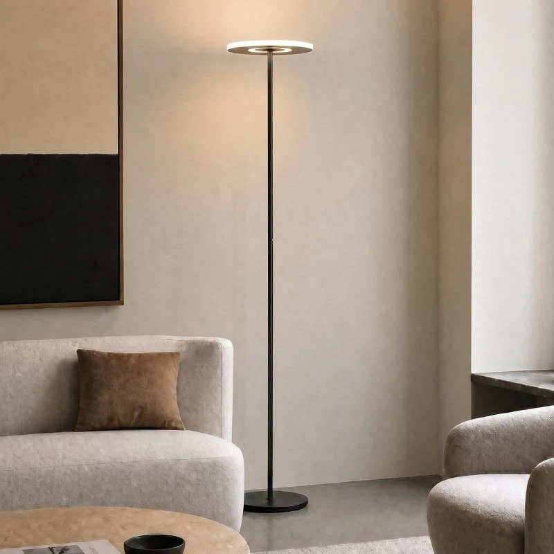 Lucande Lámpara de pie LED Raymond, 180 cm, negra, CCT