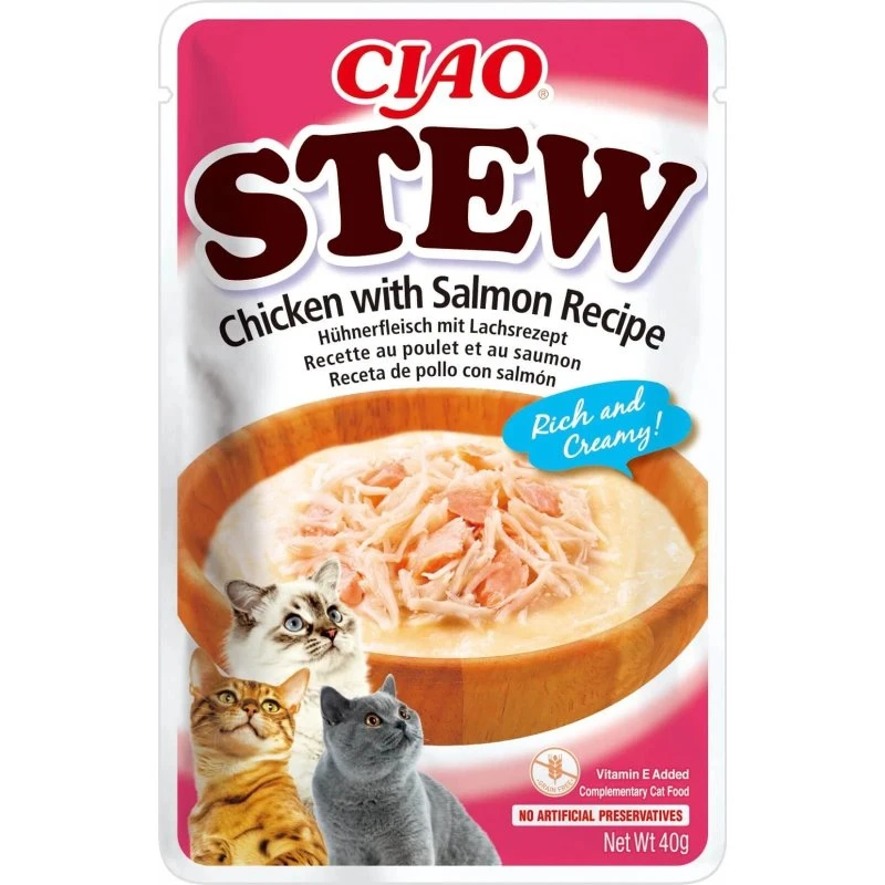 Churu Cat Stew Guiso de Pollo con Salmón 40g