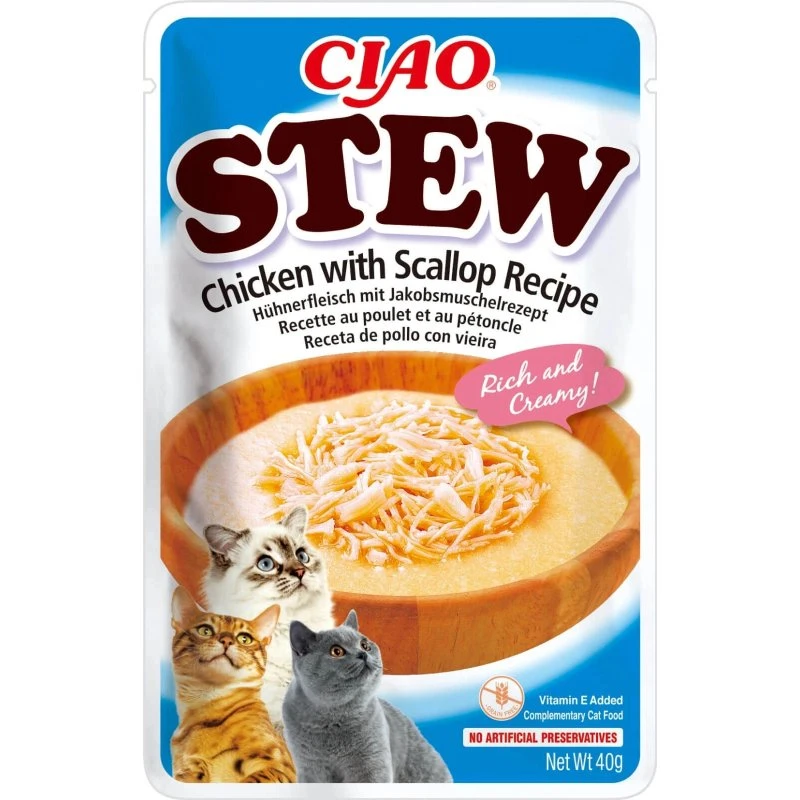 Churu Cat Stew Guiso de Pollo con Vieira 40g