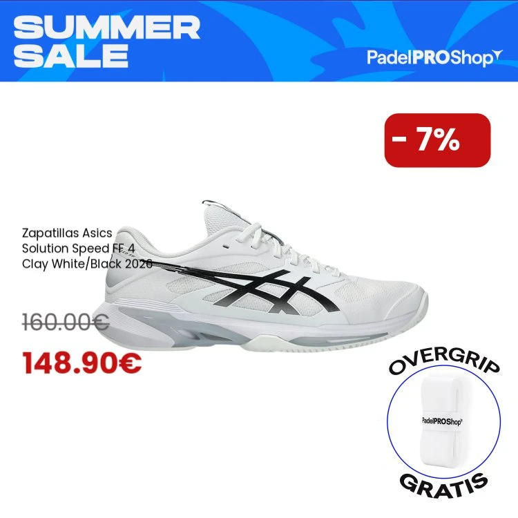 Asics Solution Speed FF 4 Clay Zapatillas de Tenis Hombre Blanco/Negro