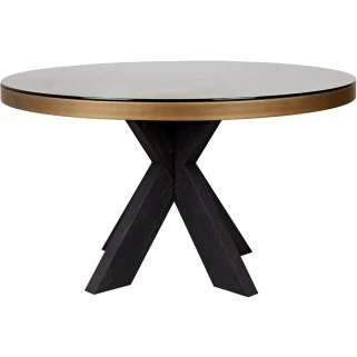 Bloomville Brass Mesa Redonda con Cristal 140Ø