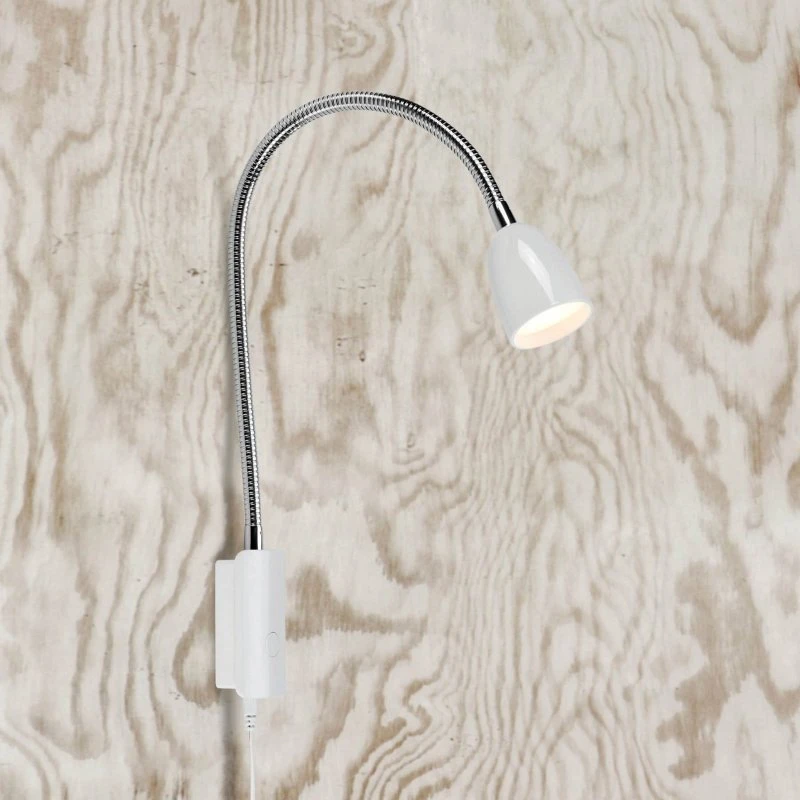 Markslöjd Aplique LED Tulip Blanco con Cable y Enchufe