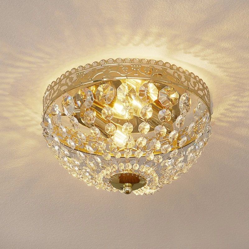 Markslöjd Plafón Saxholm Dorado con Cristal Tallado
