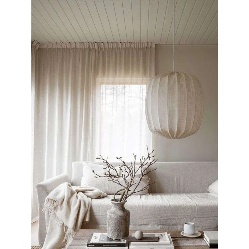 Watt & Veke Pantalla de Lámpara Prisma 45 de Lino Natural