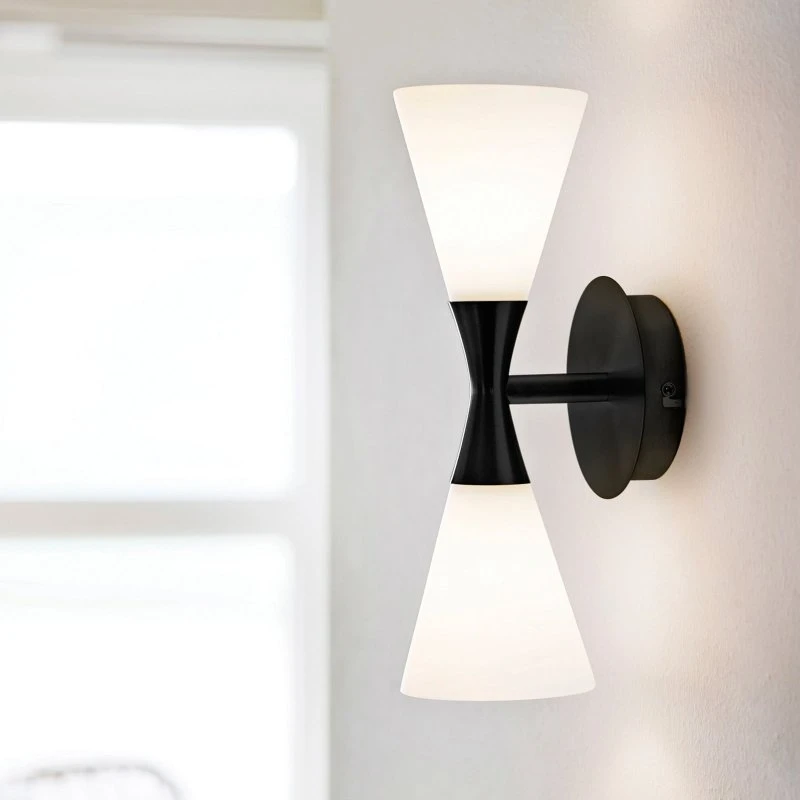 Herstal Harlekin Duo Aplique de Pared Matt Black