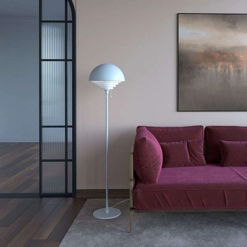 Herstal Lámpara de Pie Motown Blanca - Diseño Clásico 150 cm