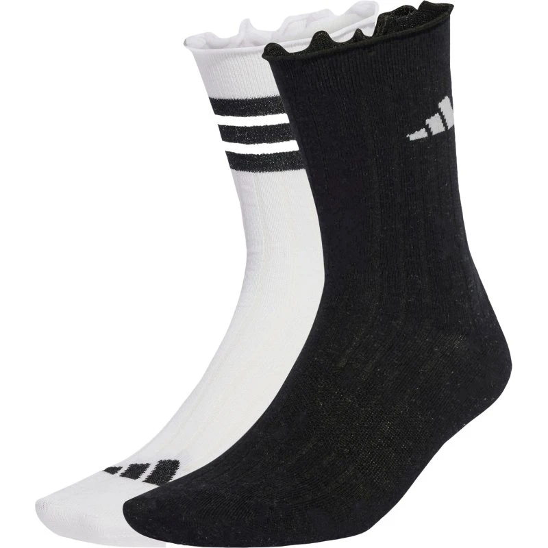 adidas Glow Calcetines Altos (2 pares) - Blanco, Negro, Gris