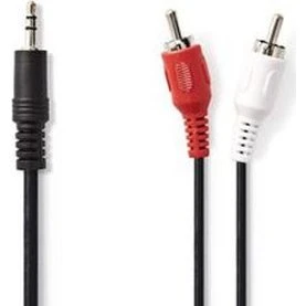 Nedis Cable Audio 3.5mm a 2x RCA 1.5m Negro