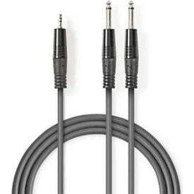 Nedis Cable Audio 2x6,35mm M-3,5mm M 5m Gris