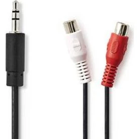 Nedis Cable Audio 3.5mm a 2x RCA 0.2m Negro