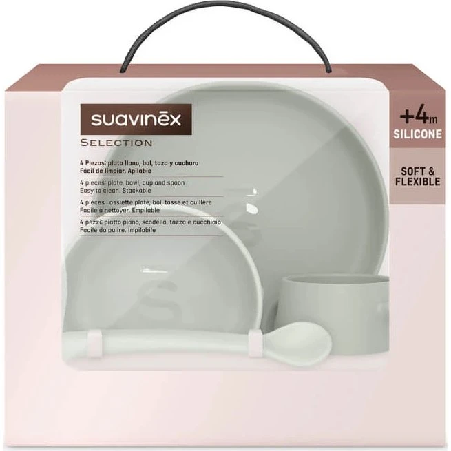 Suavinex Set de Diversificación de Silicona Colour Essence, Verde