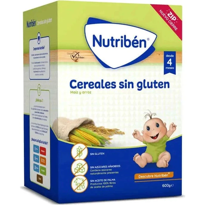 Nutribén Cereales Sin Gluten Maíz y Arroz 600 g