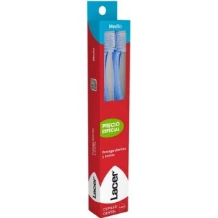 Lacer DUPLO Cepillo de Dientes Medio - Pack de 2 Unidades