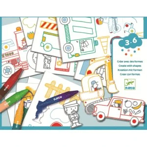 Djeco Crear con Formas Coches - Manualidad Infantil