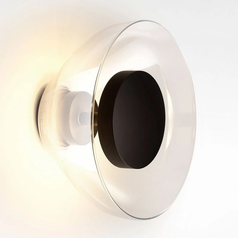 Aplique de pared LED MARSET Aura, Ø 18 cm, transparente