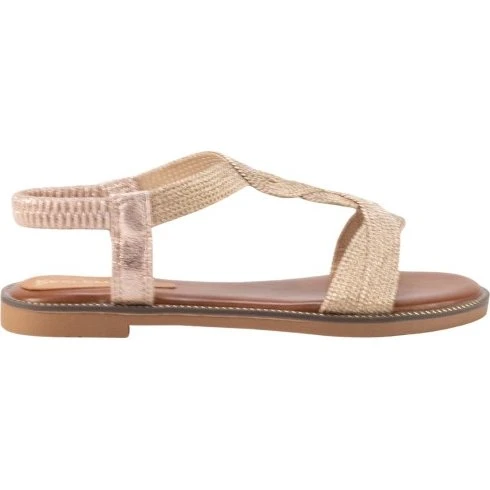 Keslem Sandalias LS987 41 con Tiras Trenzadas Metalizadas