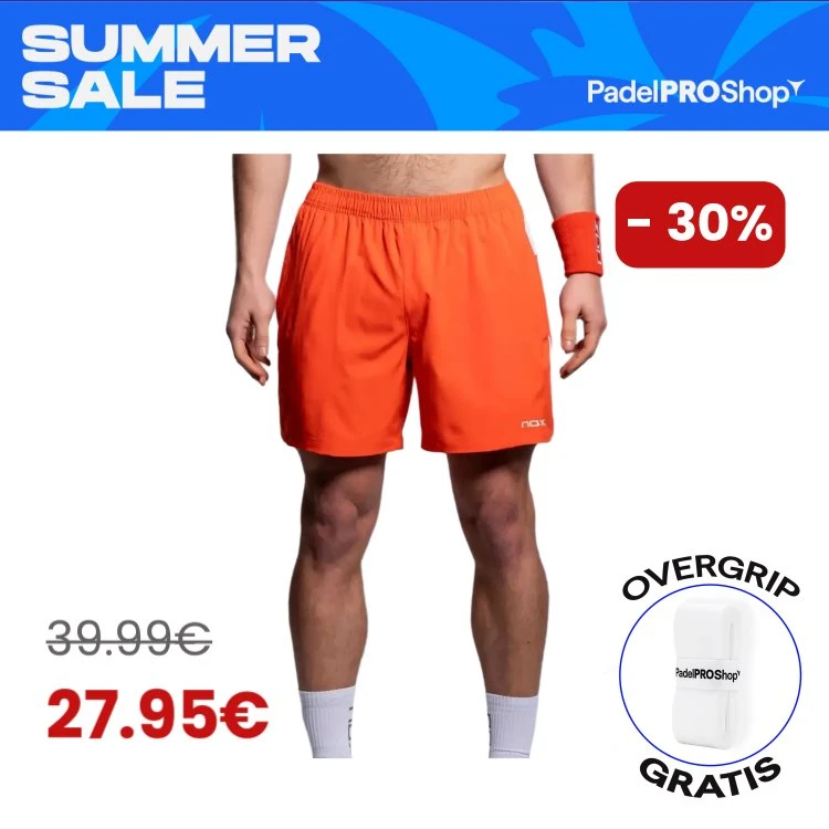 Nox TEAM Hombre SS26 - Pantalón Corto de Pádel Rojo