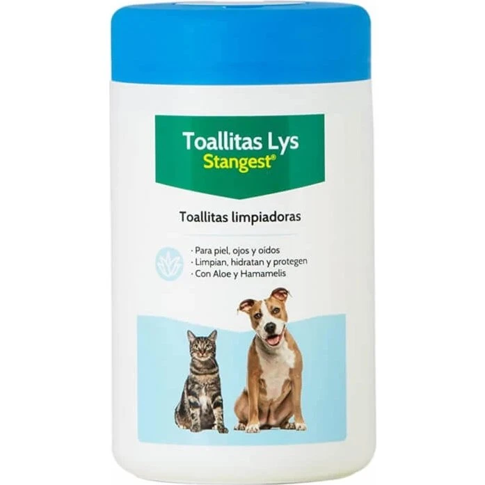 LYS Wipes Toallitas Húmedas para Mascotas con Aloe y Hamamelis, 120 uds
