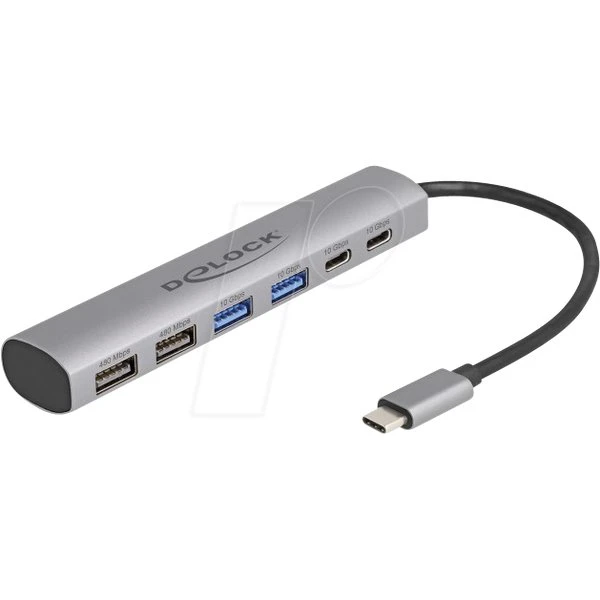 Delock USB 3.0 6 Puertos (4x A, 2x C) - 10 Gbps