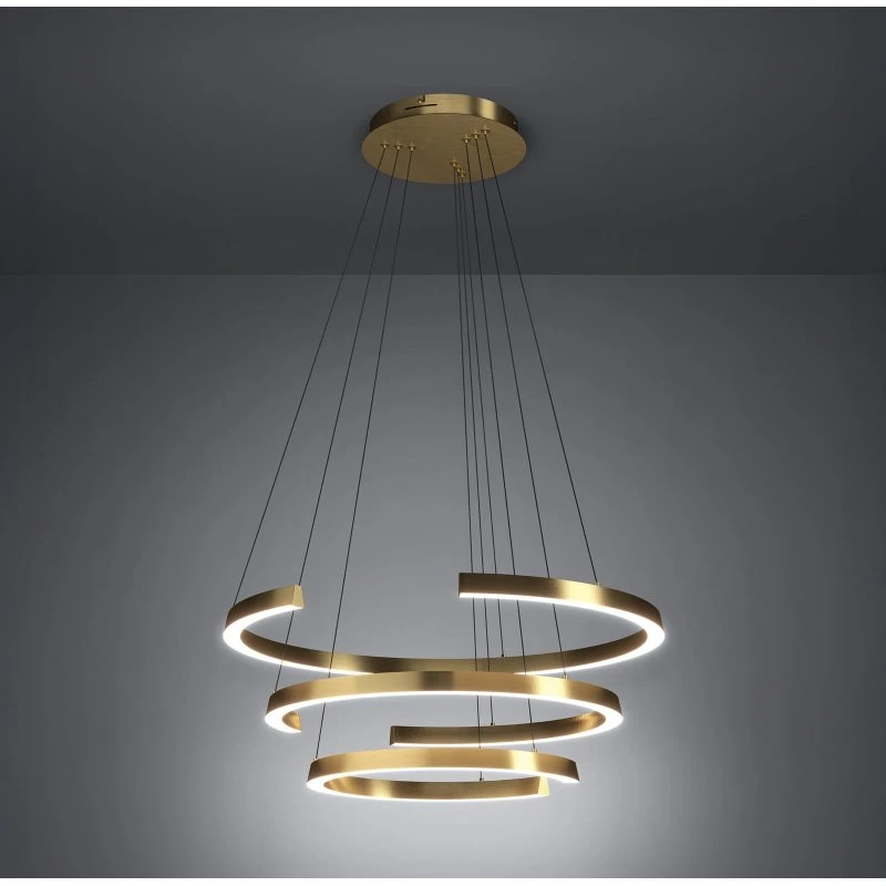 Lámpara colgante LED Stars of Light Labonete dorada, 80 cm, 3 luces