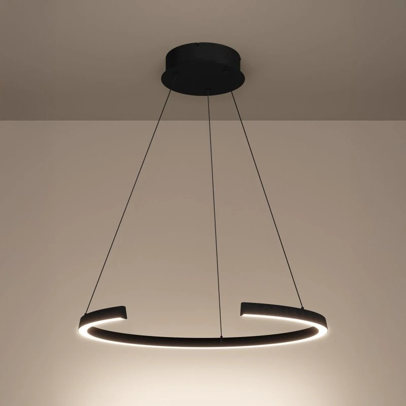 Lámpara colgante Stars of Light Labonete negra, Ø 80 cm, CCT