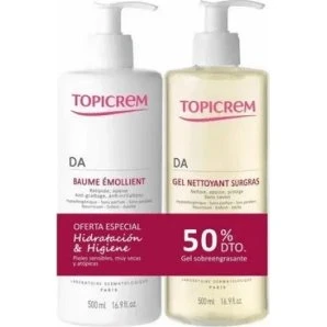 Topicrem DA Protect Pack: Bálsamo Emoliente y Gel Limpiador (2x500ml)