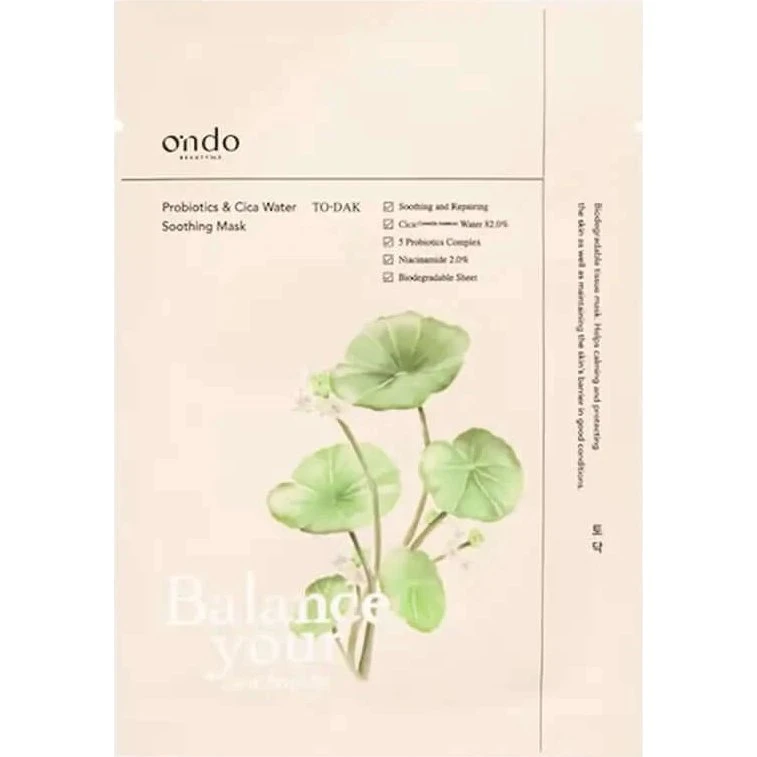Ondo Beauty Mask Probiotics & Cica Water Soothing Mascarilla