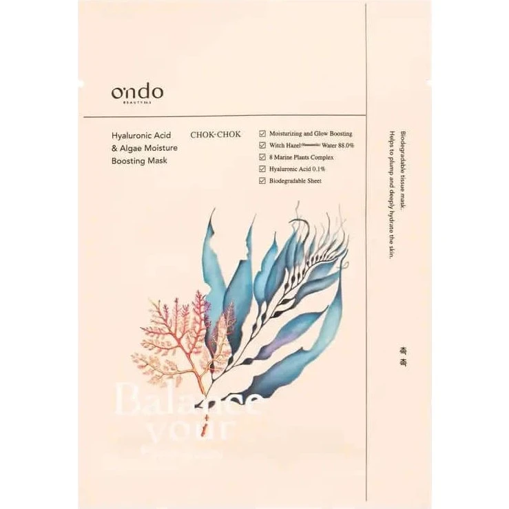 Ondo Beauty 36.5 Mascarilla de Ácido Hialurónico y Algas Hidratante