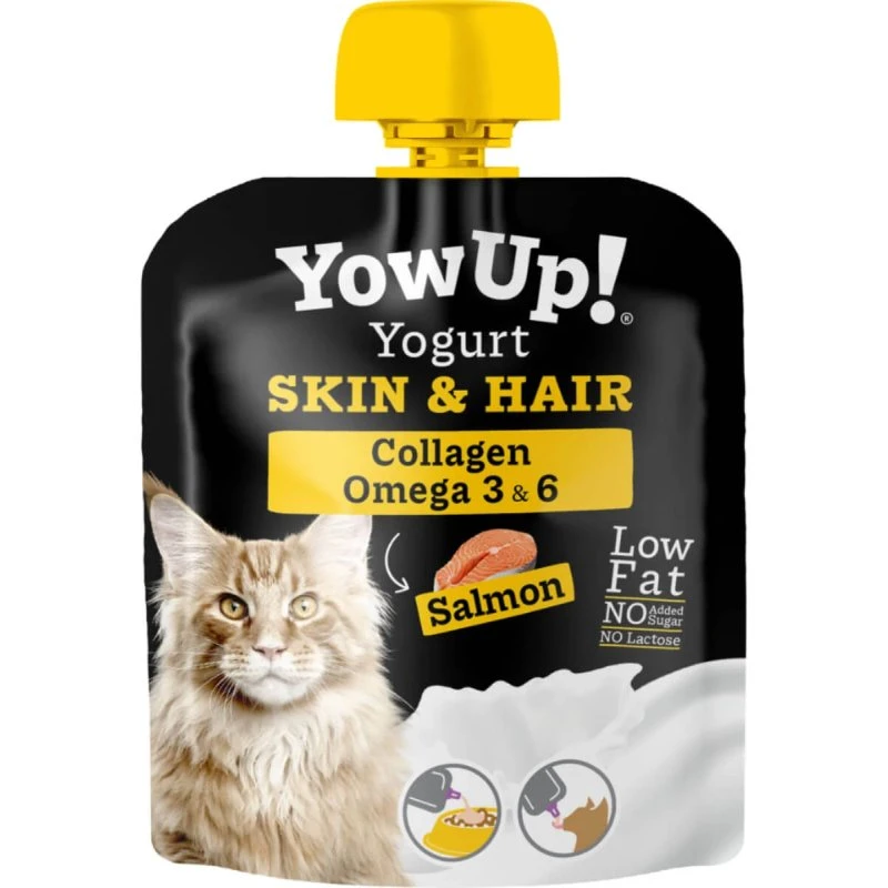 YOWUP! Yogur para Gatos Skin & Hair, Salmón, 85g