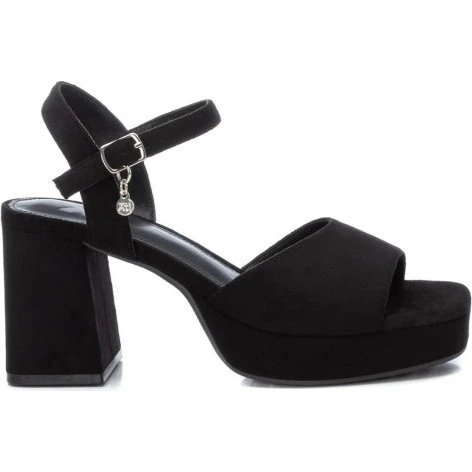 Xti Sandalia Negra con Tacón Ancho y Plataforma - Talla 37