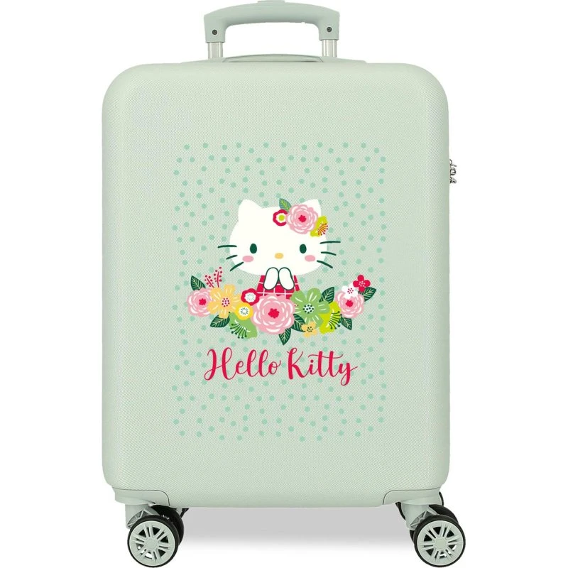 Maleta Trolley ABS Hello Kitty Floral 55cm Menta