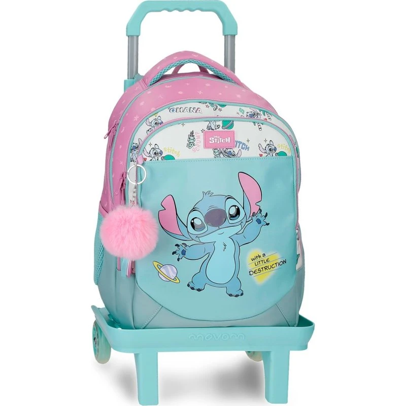 Mochila con Carrito Stitch Disney 42cm Little Destruction