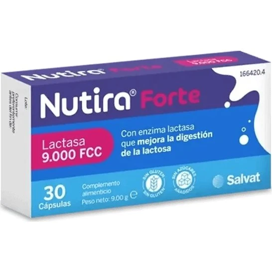 Nutira Forte 30 cápsulas - Lactasa 9000 FCC para la digestión de lácteos