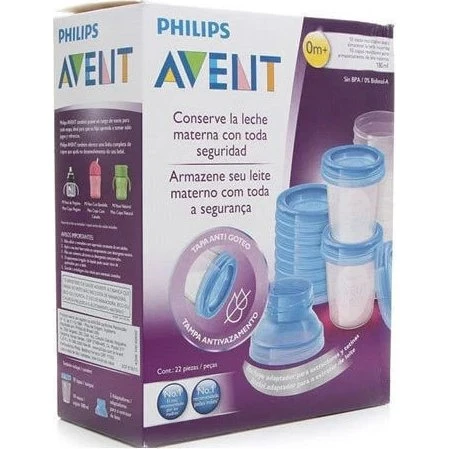 AVENT Recipientes para Leche Materna con Adaptadores - 10 Unidades