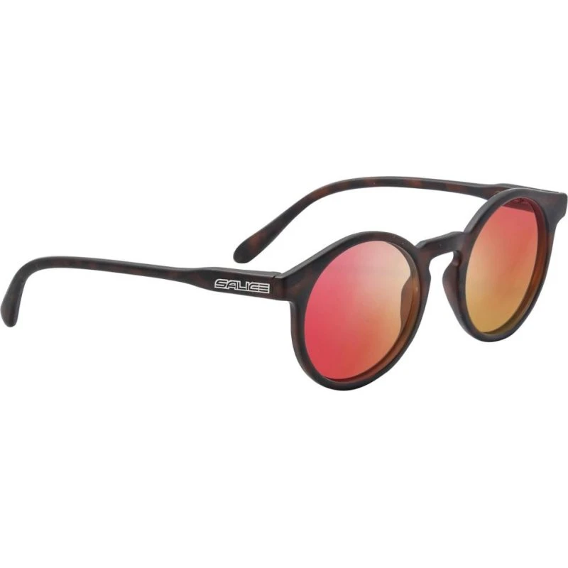 Salice 38 Gafas de Sol Redondas Habano con Lente Espejo Rojo