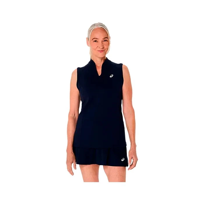 Camiseta ASICS Court sin mangas mujer azul noche - S