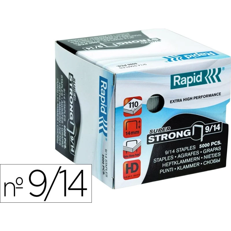 Rapid Grapas 9/14 Superfuertes Galvanizadas (5000 u)