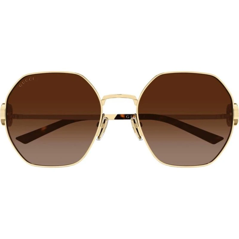 Gucci Gafas de Sol GG2046S Oro Geométricas Marrón 58mm