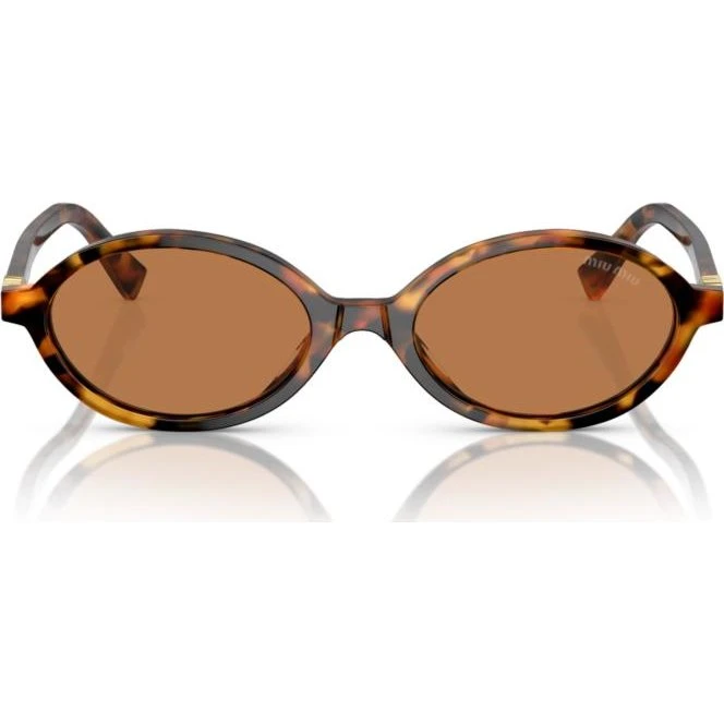 Miu Miu MU 04ZS 19P2Z1 Gafas de Sol Ovaladas de Acetato Tortuga
