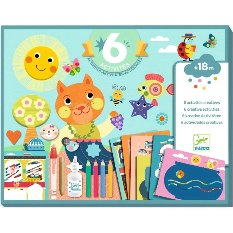 Djeco Cofre multiactividades El gato y sus amigos